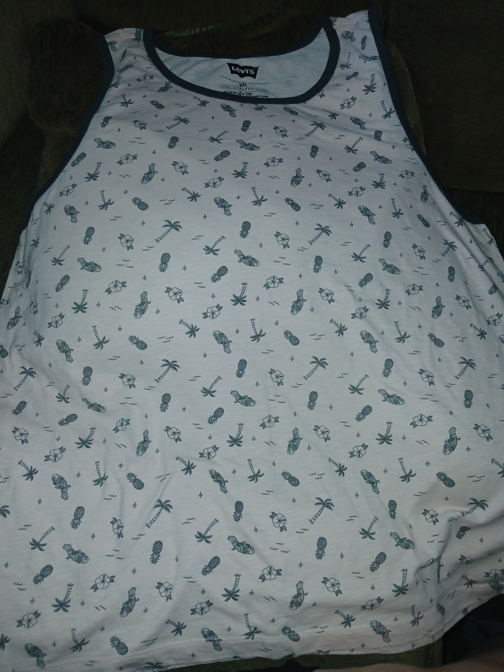 Levi's Pink And Grey Tank with  Tropical Print